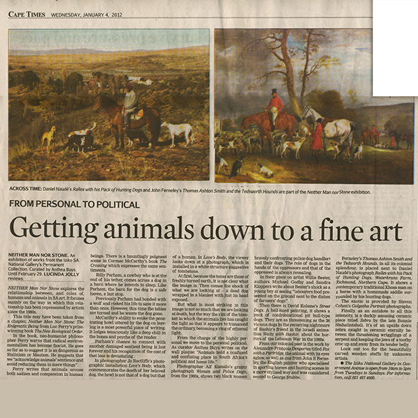 Getting Animals down to a Fine Art - Cape Times